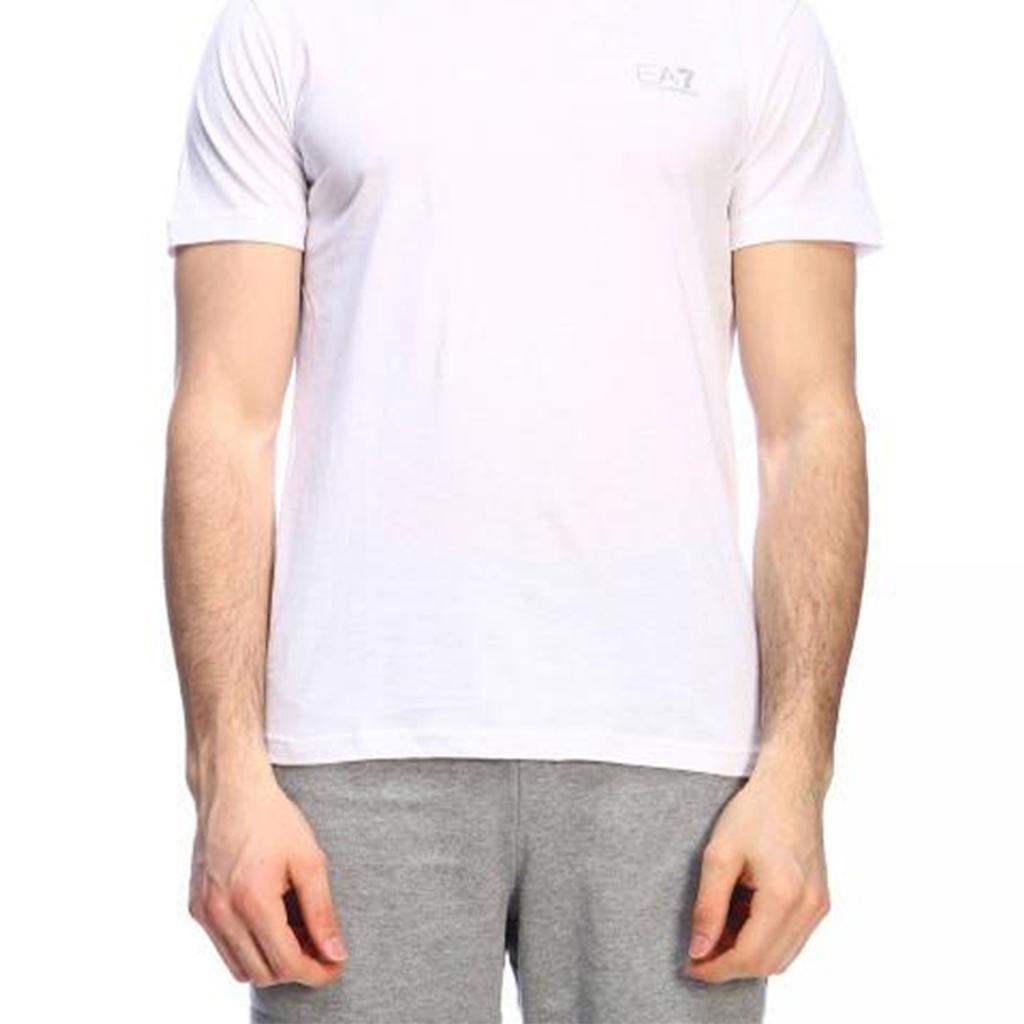 Emporio Armani Мужская белая футболка EA7 с круглым вырезом, короткий рукав, топ 3GPT51-PJM9Z-0100
