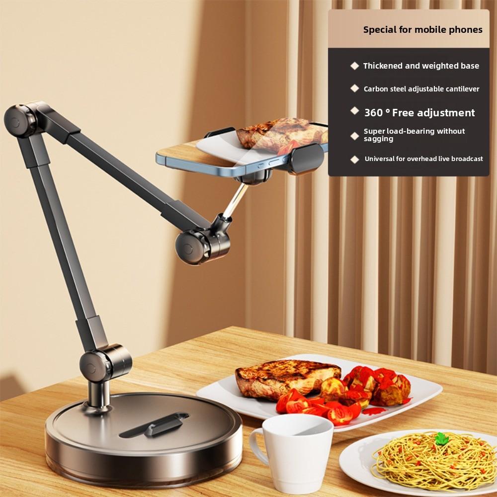 Adjustable Height Telescopic Phone Stand Stable Base Portable Tablet Stand Universal Metal Desktop Phone Holder Live Learning