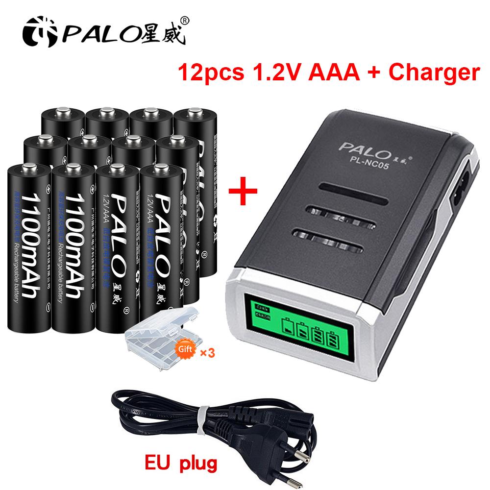 1100mAH AAA Rechargeable Battery 1.2v Ni-Mh AAA Battery Batteries AAA+LCD Display Charger for NiMh NiCd AA AAA Battery
