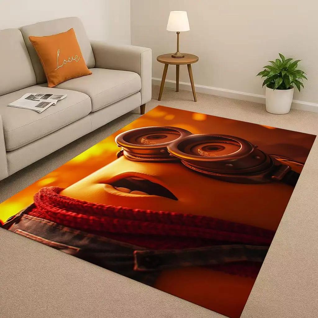 3D Cute Minions Cartoon Christmas Gift Living Room Non-Slip Area Rug Carpet for Bedroom Playroom Sofa,Home Decor Doormat