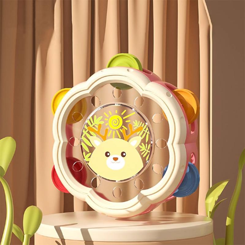 Cute Cartoon Hand Beating Drum Baby Percussion Instrument Baby Ringdrum Puzzle Early Education Enlightenment Children'S Toy