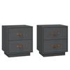 VidaXL Tables de chevet 2 pcs Gris 40x34x45 cm Bois de pin massif818330