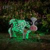 Cow Solar Garden Light Hollow Design IP45 Waterproof Color-Changing Metal Decorative Lamp Cow Statue LED Light