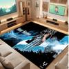 Lionel Messi Custom Crystal Velvet Rug, Personalized Name Text Print, Football Logo Soft Non‑Slip Floor Mat Home Decor Gift