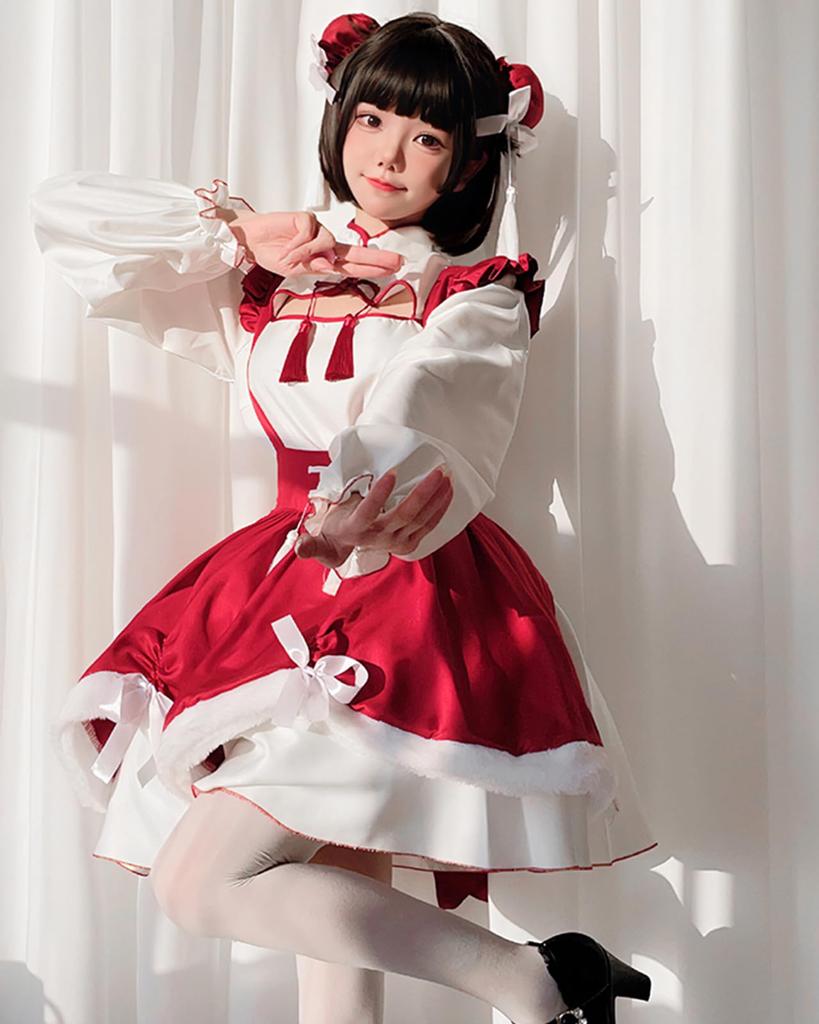 [Milky Time] Hana Lolita Dress Halloween Cosplay Chinese Maid Dress