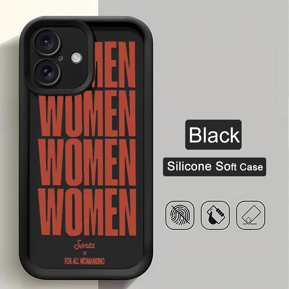 Women in English Silicone Cover For lPhone 17 16 1112 13 14 15 Pro Max Case For lPhone 12 13 14 15Plus Fundas Case Cover Bumber