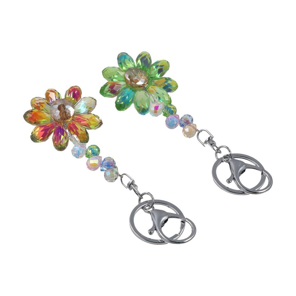 Орнамент Кристальная Подвеска Ловец Солнца Брелок для Ключей Автомобиля Креативный Страз Цветок Брелок Украсить