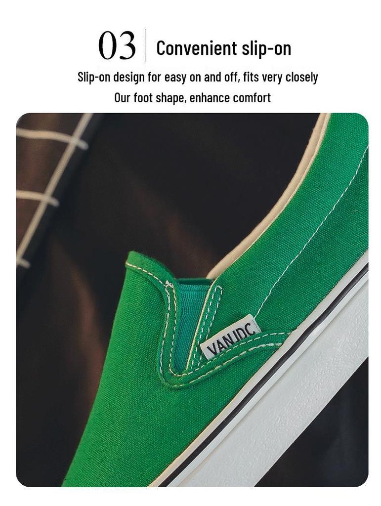 Женские парусиновые слипоны на осень 2025 года - Повседневные белые кроссовки в корейском стиле