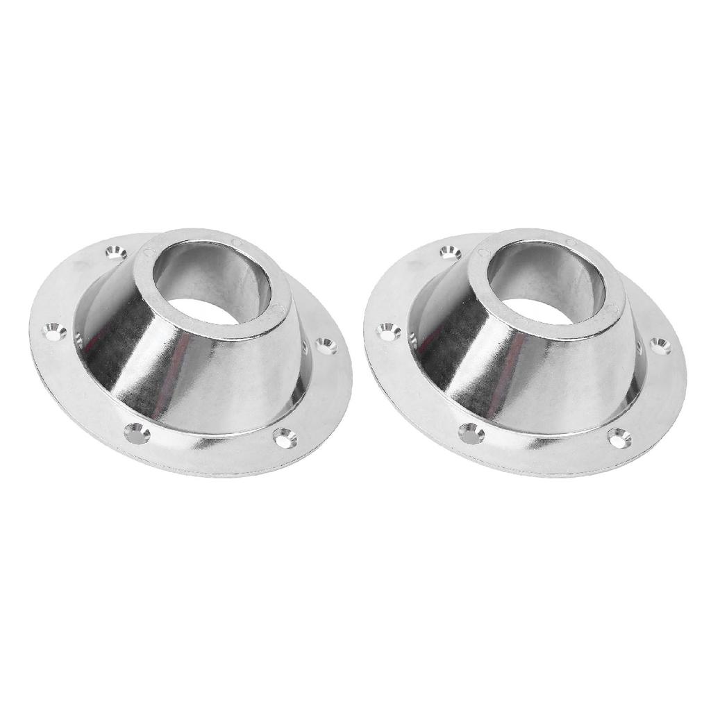 2PCS RV Table Base Cr Plated Aluminium Slick Surfaces 6 Holes Table Floor Mounting Base Plate