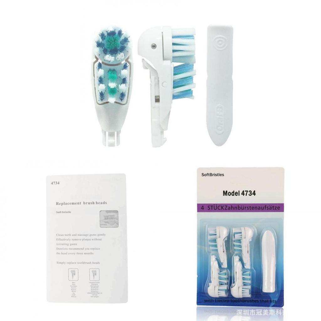 Adult Electric Toothbrush Replacement Heads Four Pack For Olb 3733 4732 4734
