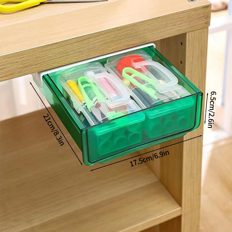 Hidden Table Storage Box Sundries Stationery Organizer Drawers Slide Out Tray Adhesive Under Desk Drawer Organizer