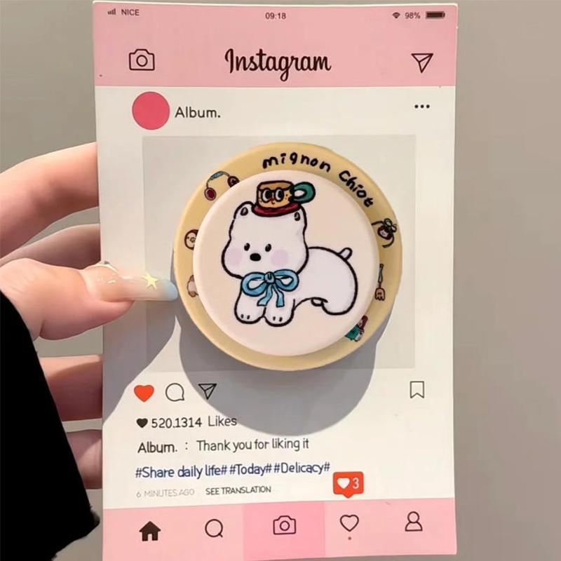 Корейский INS Милый Мультяшный Щенок Для Magsafe Телефон Магнитный Грипток Подставка Для iPhone Смешной Складной Беспроводной Зарядный Чехол Держатель