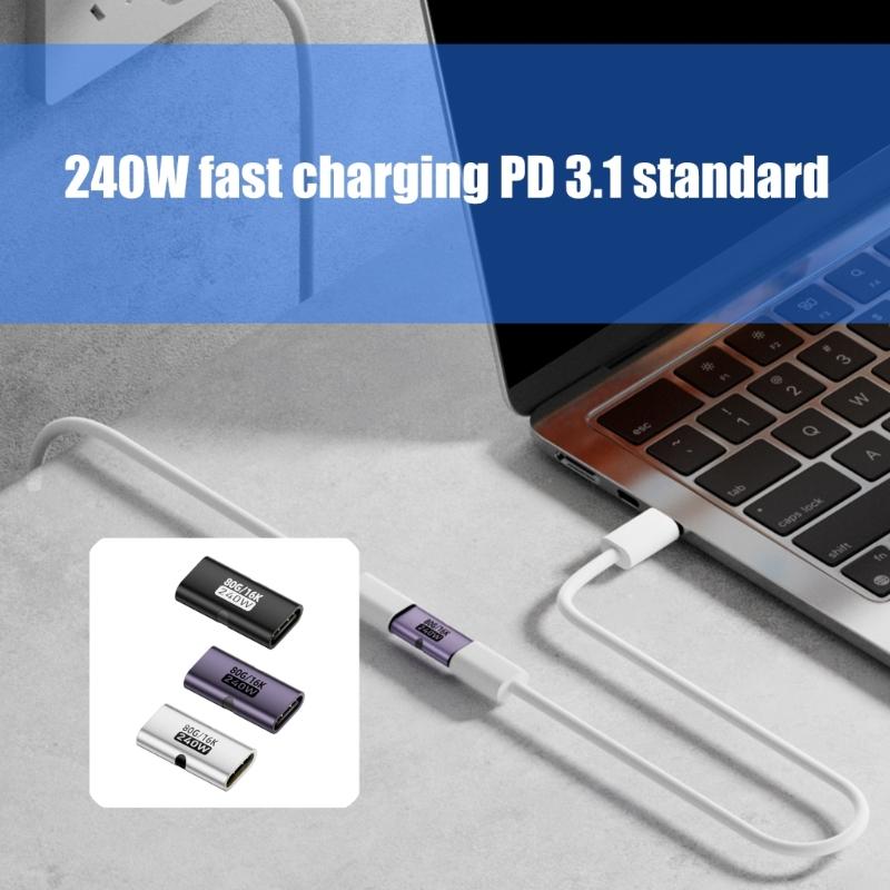 Адаптер USB4.0 со скоростью передачи данных 80 Гбит/с, Power Delivery 240 Вт, видео 8K@60 Гц для быстрого подключения, эффективной зарядки