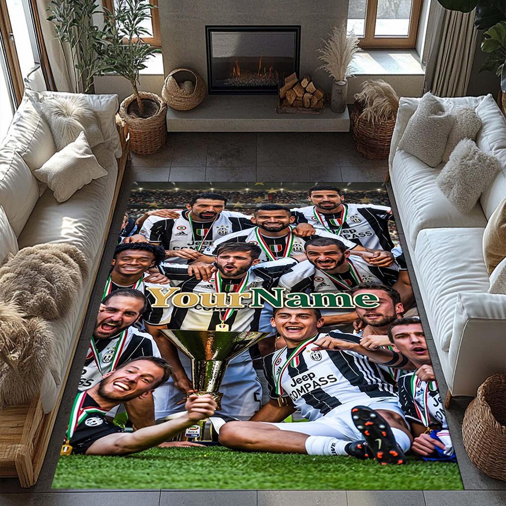 Juventus Personalized Name Floor Mat Perfect for Kitchen Playrooms Study room Dining Room Antislip Carpet Anime Office Decor