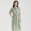 Temperament, waist cinching, slimming short-sleeved dress, women's 2026 summer shirt dress, high-end and thin A-line skirt