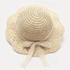 Cute Fashion Summer Children's Straw Hat Girls Breathable Lace Cap Bow Beach Sun Hat Wide Brim Kids Princess Travel Sunshade Hat