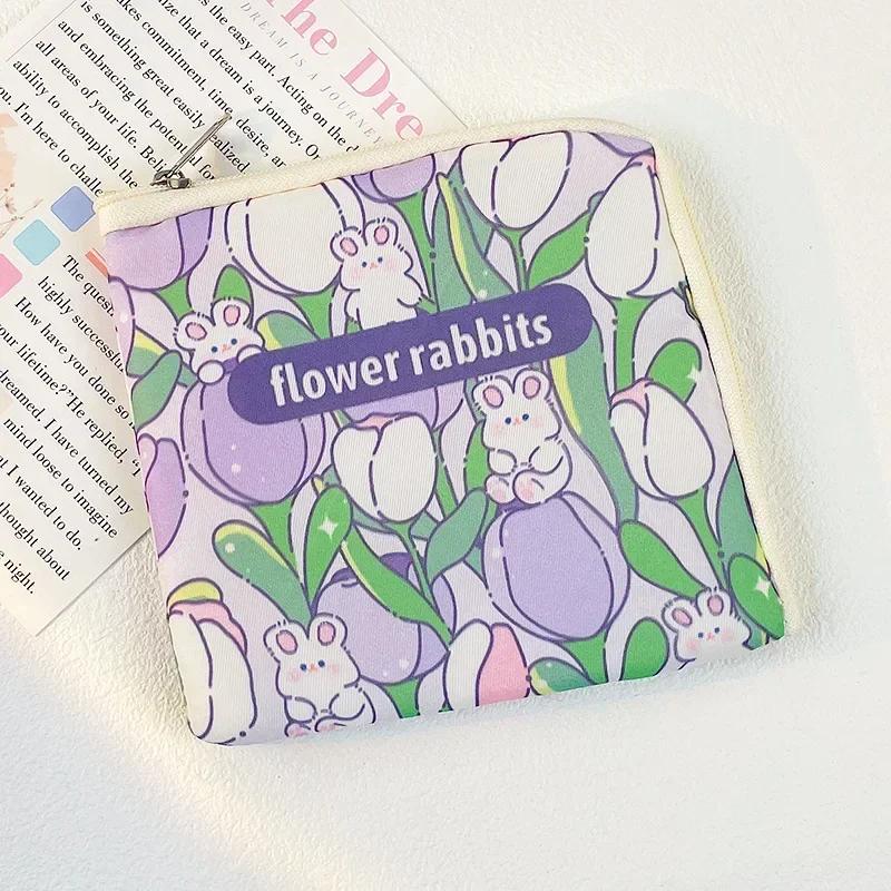 Cute Women Sanitary Napkin Tampon Storage Bag Sanitary Pad Pouches Portable Makeup Lipstick Key Earphone Data Cables Organizer