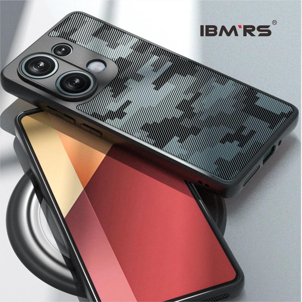 (Comes with Wrist Strap)ibmrs for Xiaomi Redmi Note 13 Pro 4G Anti-Fingerprint Camo Case ,matte Clear Transparent Phone Protective Case