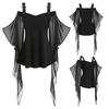 Women Halloween Top Halloween Party Costume Bat Sleeve Lace Tassel Adjustable Shoulder Strap A-line Slim Fit Solid Color Lady Cosplay Top