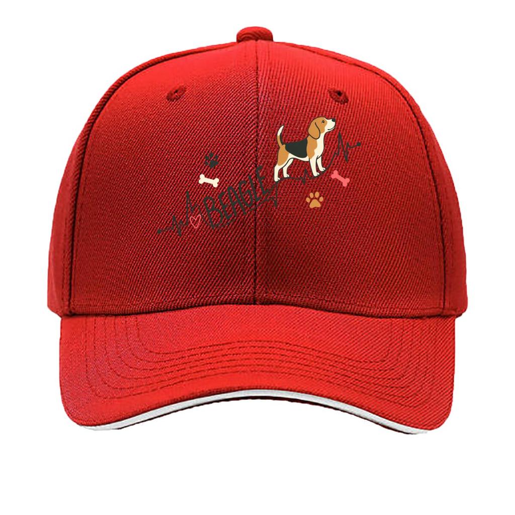 Playful Beagle Pulse Outline Design Hip Hop hat Fashion Outdoor Sports Sandwich Baseball Cap
