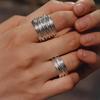 Нишевый стиль серебряное широкое кольцо с открытой шинкой: Минималистичная унисекс роскошная мода