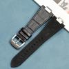 12MM For Tissot PRX Series T137410A T137410 Silver Butterfly Buckle + Genuine Leather Curved End Watch Band Strap Bracelet For T137