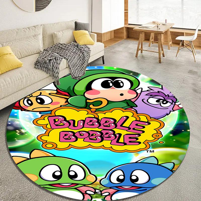 Bubble Bobble Round Area Rug,Carpet Rug for Living Room Bedroom Sofa Playroom Decor,Non-slip Floor Mat41