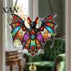 Indoor Outdoor Holiday Ornaments Halloween 2D Acrylic Decoration with Chain, Bell, Stained Glass Ghost Bat Bell Pumpkin Suncatcher Decor, Window Wall
