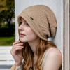 Большая окружность головы, сезонная шляпа, высокая чувственность, универсальная, иностранный стиль, стековая шляпа, темперамент, свободная, вязаная шерстяная шапка для женщин, сохраняющая тепло