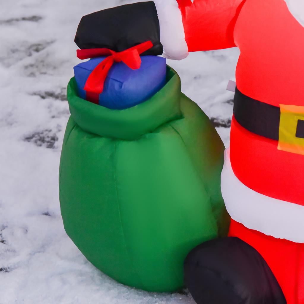 Inflatable Christmas decoration, outdoor Christmas decoration, including blower, 1.2 m, red + white