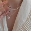 Синее 925 пробы серебро кисточка лунный камень сердце кулон ожерелье для женщин ключица цепочка свадебная вечеринка ювелирные изделия колье воротник