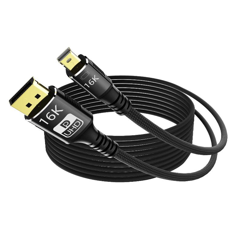 Двунаправленный кабель-адаптер Mini DP 2.1, совместимый с Thunderbolt, для игрового ноутбука, проектора, дисплея