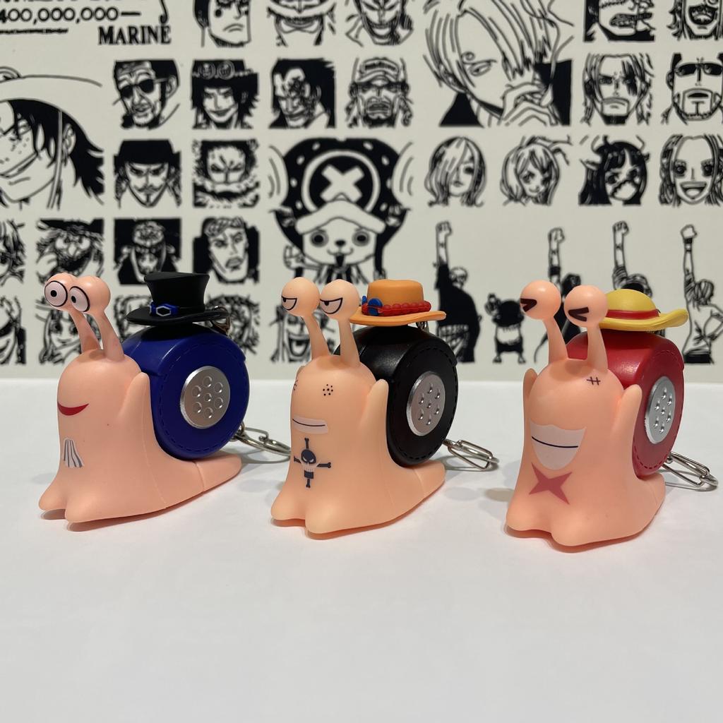 1 шт. Аниме One Piece Ден Ден Муси Модель Мультяшный Луффи Сабо Эйс Форма улитки Телефон Может записывать звук Игрушки Подарки для фанатов