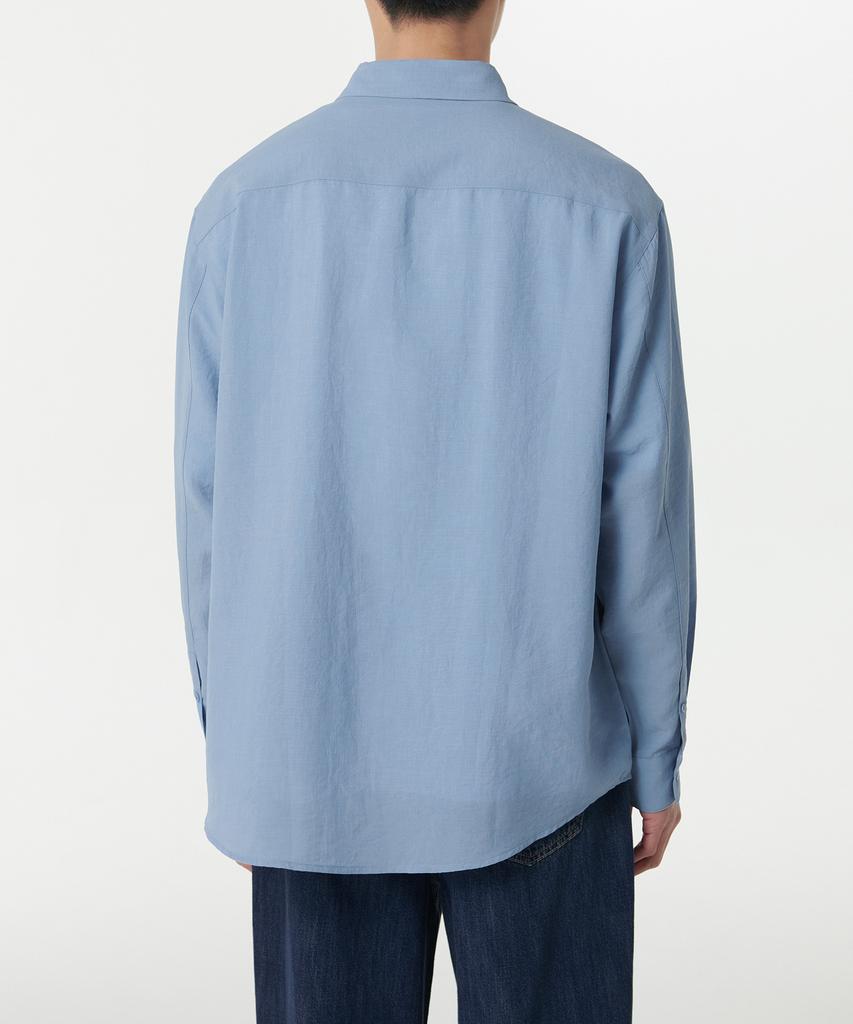 MUSINSA STANDARD Relaxed Linen-Like Shirt [Socks Blue]