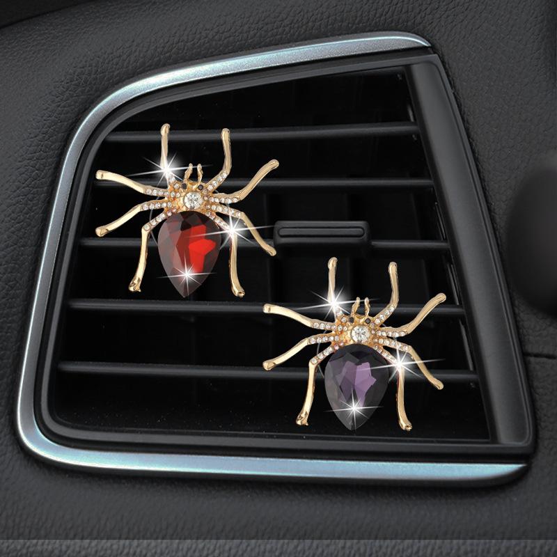 Diamond Crystal Spider Car Air Fresheners Air Vent Clips Cute Auto Diffuser Vent Clip Interior Decor Car Accessories for Women