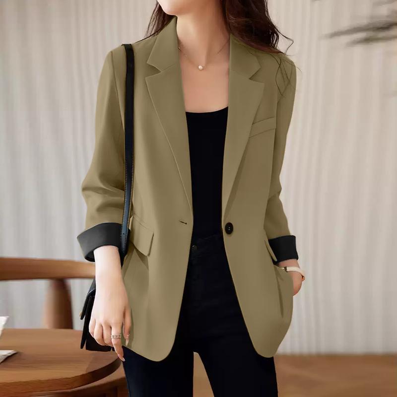 ZANZEA Женский повседневный отложной воротник с рукавом 3/4 свободный кардиган тонкая верхняя одежда