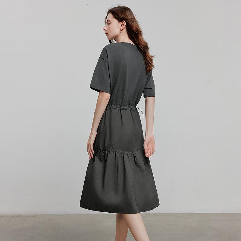 Chuyu Women's 2025 Summer Loose Spliced T-shirt Dress