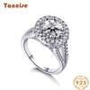 Tancise Women Classic 925 Sterling Silver Zircon Ring Ladies Jewelry Wedding Promise Party Gift