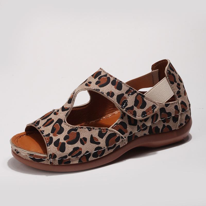 Летние сандалии, женская обувь, сандалии на плоской танкетке «рыбий рот», повседневные сандалии на липучке с открытым носком