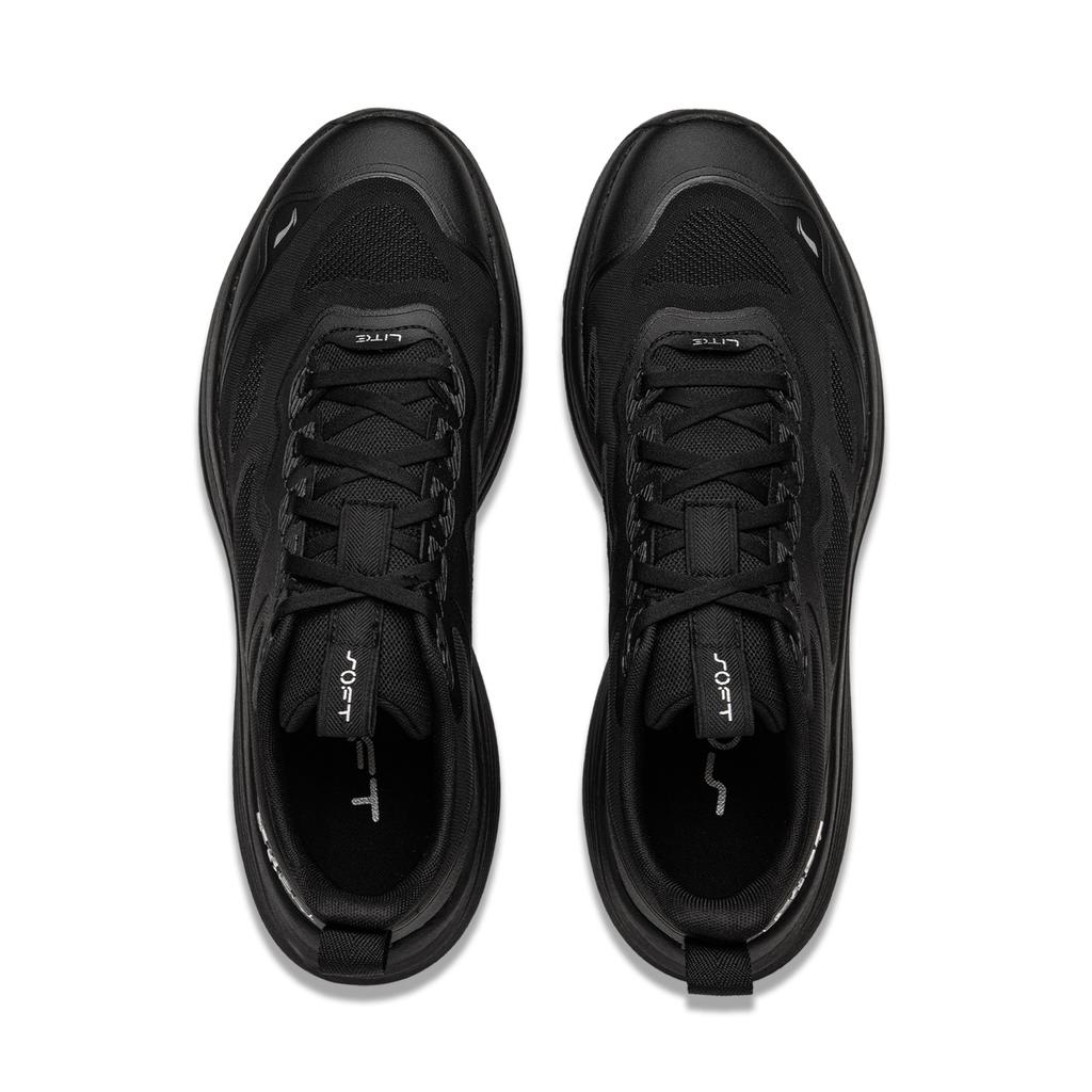 Li Ning Мягкая легкая амортизация Нескользящие износостойкие дышащие легкие низкие повседневные кроссовки мужские черные AGLU161-1
