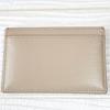 Used Authentic  Celine Triomphe Card Holder Light Stone Calfskin Genuine Leather