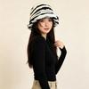 Fluffy Winter Bucket Hat Zebra Pattern Basin Hat New Striped Fisherman Hat
