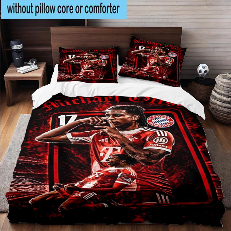 3PCS Michael Football Star Bedding Set,Including 1pc Duvet Cover And 2pcs Pillowcases Perfect for Bedroom, Dormitory, Fan Christmas gift