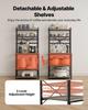 Kitchen Bakers Rack, 600 mm Width Bakers Rack, Kitchen Stand with X-Shaped Support Bar, 12 S-Shaped Hooks, Double-Layer Top Shelf, Coffee Bar Stand
