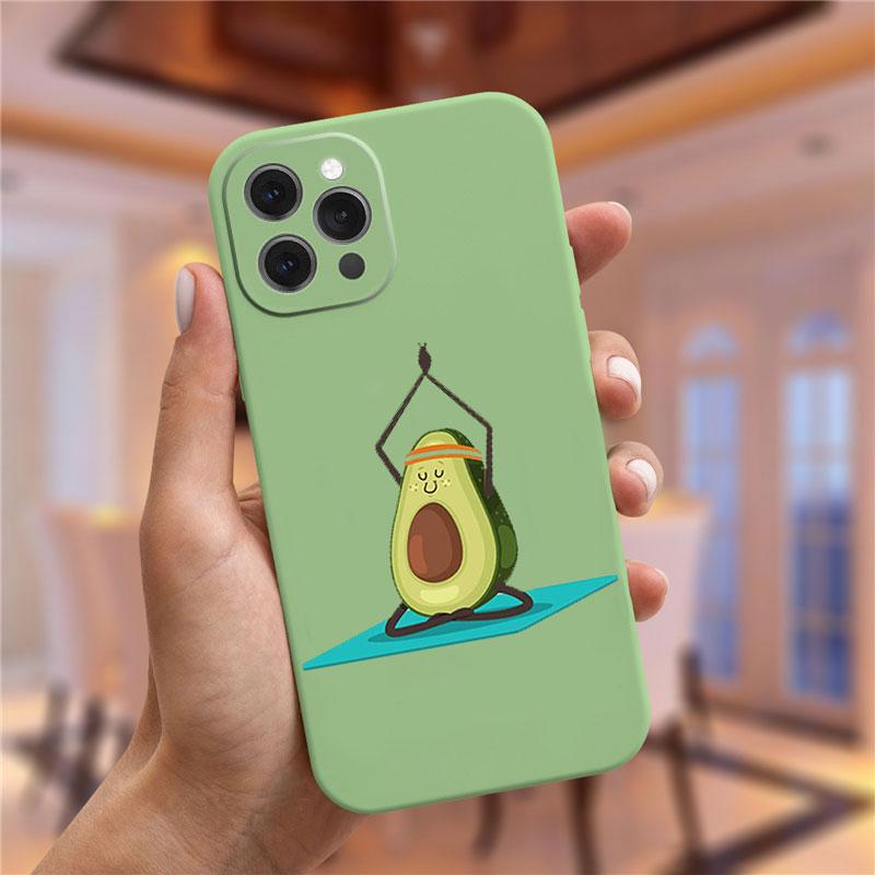 Чехол moskado Avocado Yoga с забавным узором для iPhone 11 Pro Max 12 13 Mini X XS Max XR 7 8 Plus SE 2020 TPU Silicone Cover Coque
