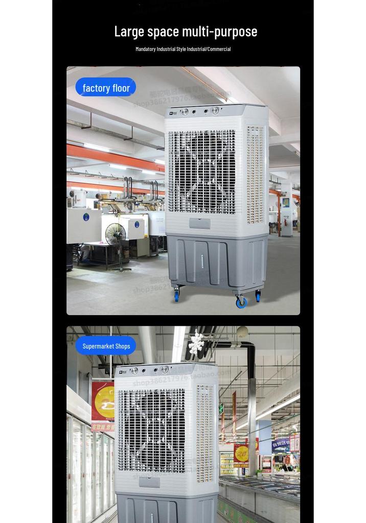 Camel Commercial Evaporative Air Cooler - Mobile Water-Filling Cooling Fan for Industrial, Household, and Restaurant Use