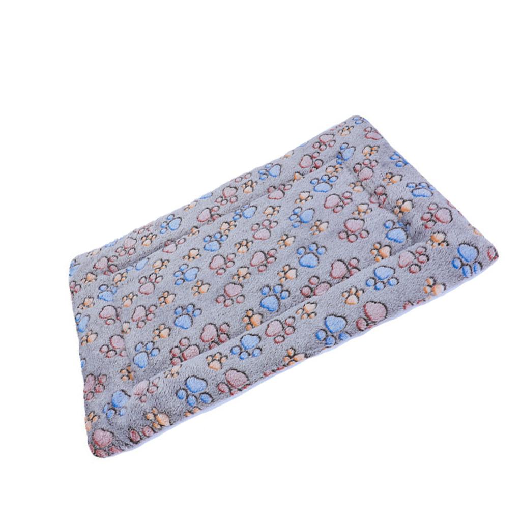 Pet Sleeping Pad Warm Thickened Double Sided Cartoon Footprint Cat Dog Sleep Bed Mat for Autumn Winter S