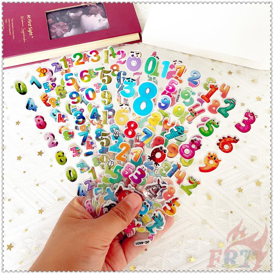 8Sheets/set Cartoon Numbers Rewards Sticker Puffy Bubble Toys Stickers