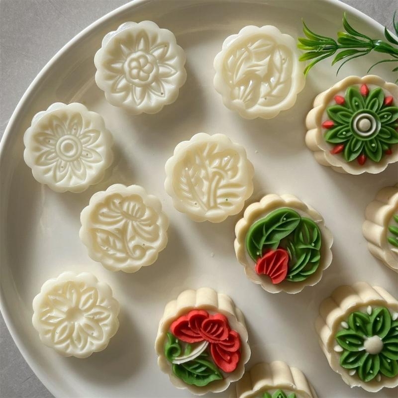 Пластиковая форма для выпечки 'Ледяная кожа', ручная форма для лунных пряников, круглая форма для пирожных с бобовой пастой, пластиковая форма для десертов для любителя кулинарии