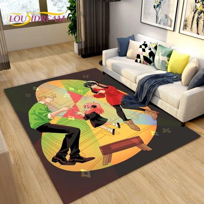 SPY×FAMILY Japan Anime Cartoon Area Rug,Carpet Rug for Living Room Bedroom Sofa Doormat Decoration, Kids Play Non-slip Floor Mat